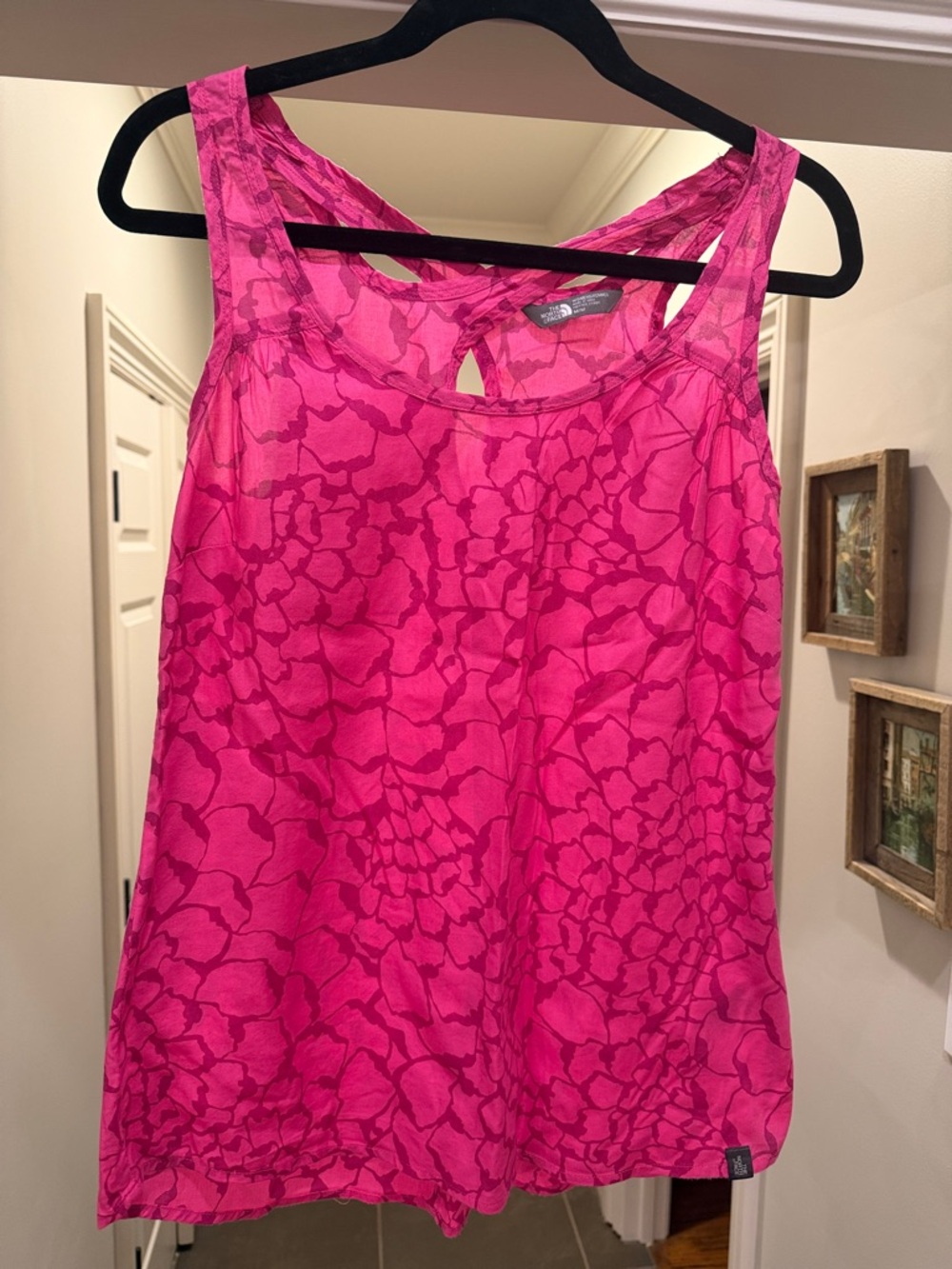 The North Face Women’s Hot Pink Floral-Pattern Tank Top